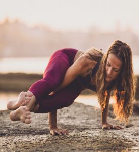 A lady doing Yoga at India Yoga School.