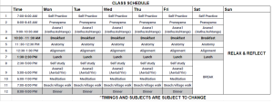 TTC SCHEDULE IYS